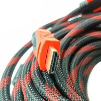 Усиленный кабель Hdmi to Hdmi 10м 1080p в обмотке Кабель-удлинитель HDMI-HDMI 10m 10 m, 10 м для монитора и телевизора в оплетке Черно Красный