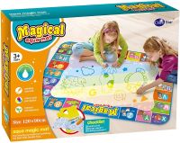 Children's Educational Water Drawing Mat Magical Aqua Mat 120x90 cm Gaming Waterproof Aqua Mat with Water Markers and Stencil