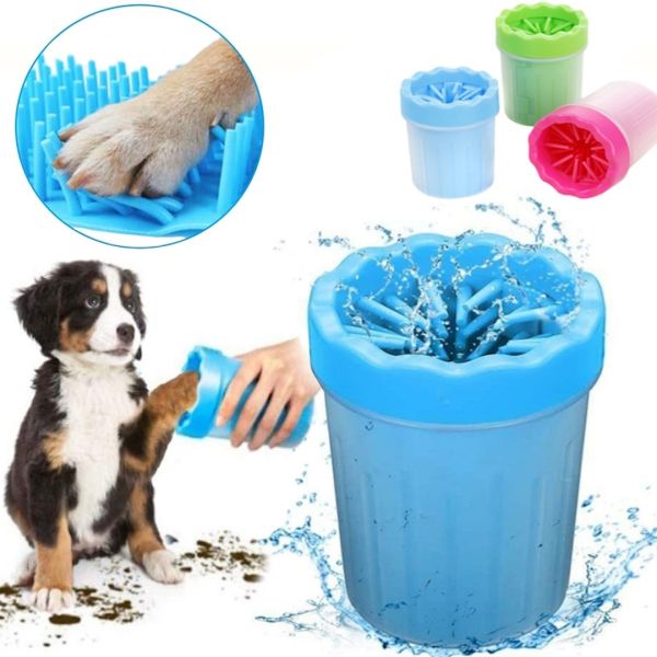 Paw Washer for Small Dogs S Pet Feet Washer Small 11 cm, Cat Paw Washing Container, Small Glass Pet Paw Cleaner
