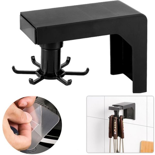 Держатель кухонных принадлежностей Kitchenware Collecting, Крючки для кухни с поворотом на 360 градусов Вращающийся подвесной органайзер на 6 крючков
