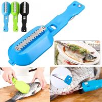 Ніж скребок для чищення луски риби Fish Scales Wiper Cleaning, Ручна рыбочистка з контейнером, ручний прилад для чищення риби з ножем для патрання