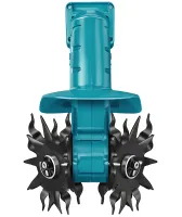 Makita G6685 cordless handheld mini cultivator for loosening and weeding the vegetable garden, cordless electric cultivator with 2 batteries for the garden