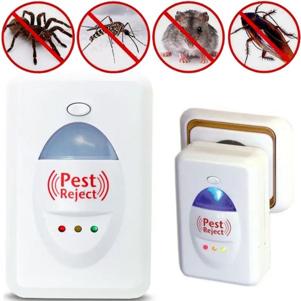 Ультразвуковой отпугиватель насекомых и грызунов Pest Reject Aid электромагнитное устройство для уничтожения мышей тараканов комаров прибор в розетку