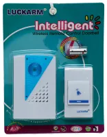 Дверний дзвінок Luckarm Intelligent D006 від розетки 220V бездротова кнопка передавач сигналу і приймач від мережі на 38 мелодій для вхідних дверей до 100 м