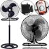 Domotec MS-1622 2 in 1 Floor Table Fan with Iron Blades 44 cm stand fan Timer 17" 60W Domotec Transformer with Height Adjustment