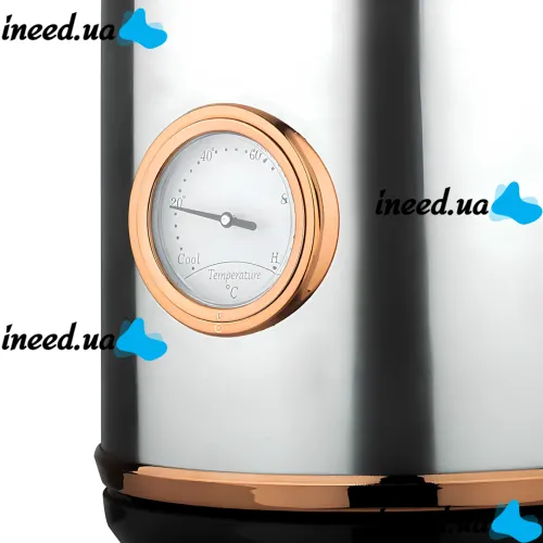 Electric kettle Domotec MS-7849 for 1.7L tabletop disk electric kettle Domotec 2200W with thermometer and automatic unplugging