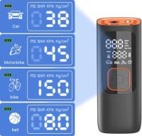 Car Compressor Car Air Pump ATJ-6988 Rechargeable Car Compressor with LCD Monitor, Portable Tire Pump for Car and Bicycle
