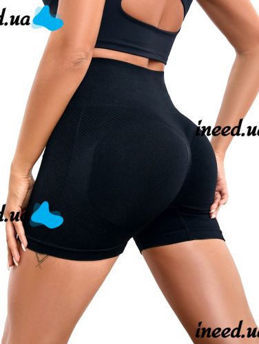Women's Seamless Lifting Yoga Shorts XZY8855 Stretchy High Waist Push-Up Sport Cycling Shorts for Fitness Black S-XXL