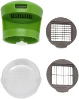 Ручний прес подрібнювач часнику Garlic Chopper кухонна чеснокодавка для дрібних продуктів, часничниця зі знімним контейнером і насадками Зелена