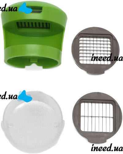 Ручний прес подрібнювач часнику Garlic Chopper кухонна чеснокодавка для дрібних продуктів, часничниця зі знімним контейнером і насадками Зелена