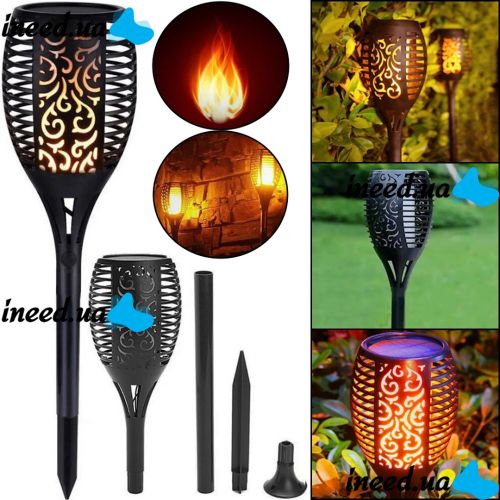 Садовий ліхтар з ефектом полум'я Solar Flame Led Light XF-6017 52 см водонепроникний вуличний LED світильник факел на сонячній батареї XF6017