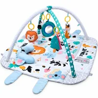 Детский развивающий коврик Ricokids Rabbit FK-2946 3в1 интерактивный манеж с мягкими бортиками, сухой бассейн с игрушками шариками для новорожденных
