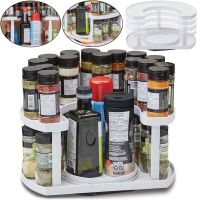 Спецовница Spice Spinner Organizer ZB-918 дворівневий поворотний органайзер полиця для зберігання спецій, підставка стелаж для приправ і соусів
