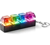 Брелок антистресс кейкап Switch Keychain SK-04 игрушка кликер с 4 механическими клавишами, карабином для ключей и RGB подсветкой Черная Jedel