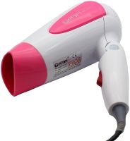 Складаний дорожній фен GEMEI GM-1756 Pink портативний для укладання і сушіння волосся зі збірною ручкою, насадкою і терморегулятором 1200W Рожевий