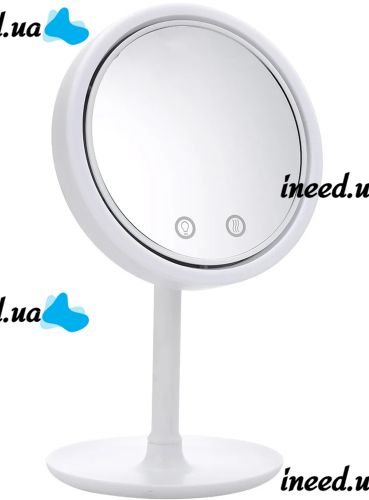 Круглое сенсорное зеркало для макияжа с вентилятором Beauty Breeze Mirror CM-062 настольное аккумуляторное зеркало с подсветкой и увеличением Белое