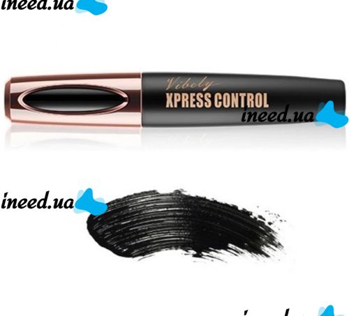 4D Vibely Xpress Control mascara with silk fiber, voluminous, waterproof with the effect of elongation 4D Black 10 ml