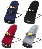 Love Baby M00042-1 Baby Rocking Chair—a cradle with adjustable recline, safety bar, and toy for newborns up to 13 kg, by BabyBjörn, Black