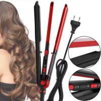 Curling iron styling tongs Domotec MS-4909 2 in 1 iron corrugation for straightening and volume of hair, ceramic device for leveling MS4909 Red