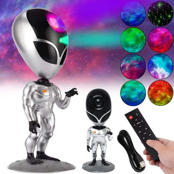 Laser Projector of the starry sky Alien Aliensun Star Projector LED lamp with space projection, night light Alien repeats words with remote control