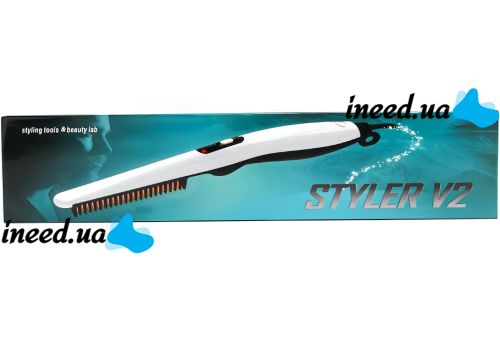 Електрична гребінець для бороди і вусів Quick Curling Styler V2 випрямляч для укладання і вирівнювання волосся з керамічним покриттям від мережі