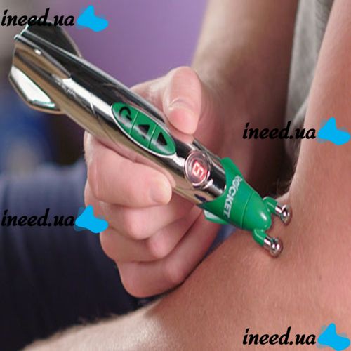 Массажная ручка с 3 насадками головками для терапии Rocket Pain Relief Pen 3 в 1 импульсный ручной акупунктурный массажер для снятия боли всего тела