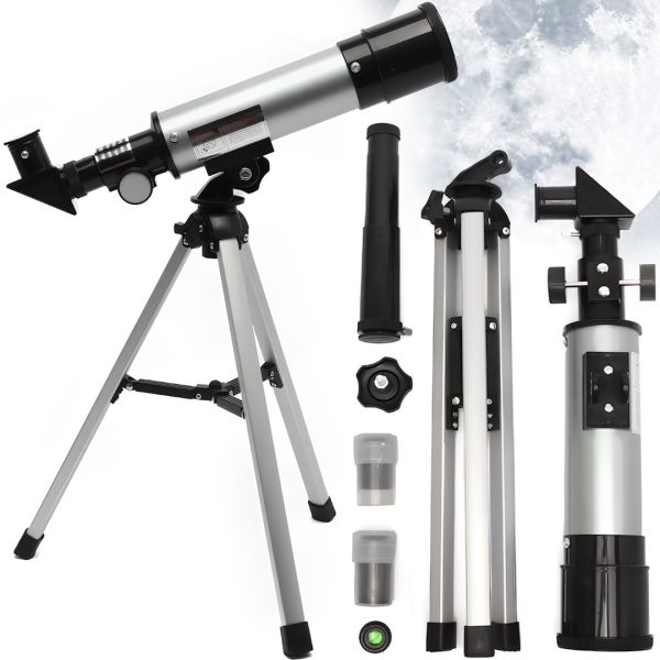 Телескоп со штативом Telescope А36050 телескоп-монокуляр на треноге с двумя окулярами 90 х астрономический монокуляр для наблюдений за космосом Серебряный