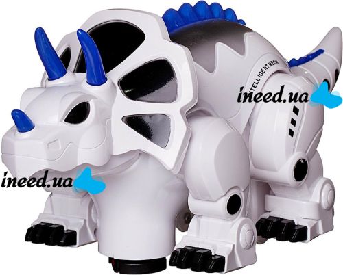 Робот динозавр на радіокеруванні Multifunctional Robot T18B інтерактивна іграшка Трицератопс зі світловими і звуковими ефектами на батарейках