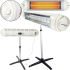 Awox Ecotec 2500W Infrared Electric Heater Quartz Floor Electric Heater, Wall Mounted UFO with Telescopic Leg for Home