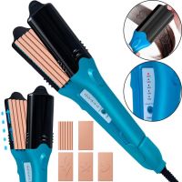 Curling iron straightener 3D Hair Printing Iron XL-619 for straightening hair with nozzles with a pattern, Forceps 5 plates with ceramic coating and glove
