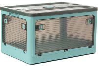 Складаний прозорий органайзер Joybos Foldable Storage Box 43х31х24 см розкладний пластиковий ящик на коліщатках для зберігання речей, одягу та постільної білизни