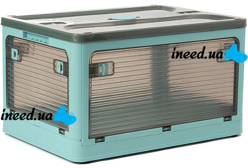 Складаний прозорий органайзер Joybos Foldable Storage Box 43х31х24 см розкладний пластиковий ящик на коліщатках для зберігання речей, одягу та постільної білизни