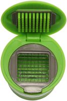Ручний прес подрібнювач часнику Garlic Chopper кухонна чеснокодавка для дрібних продуктів, часничниця зі знімним контейнером і насадками Зелена