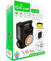 Переносна сонячна станція CcLamp CL-830 акумуляторний LED ліхтар повербанк з лампочкою і FM радіо на сонячній батареї USB Bluetooth Power Bank