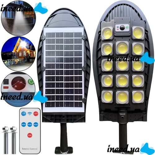 Вуличний ліхтар на сонячній батареї Solar Street Lamp W7102B-5 акумуляторний світлодіодний LED світильник з пультом і датчиком руху на стовп