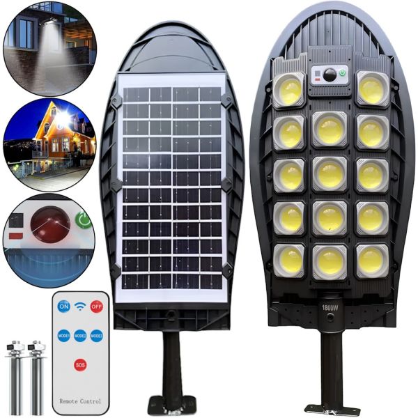 Уличный фонарь на солнечной батарее Solar Street Lamp W7102B-5 аккумуляторный светодиодный LED светильник с пультом и датчиком движения на столб