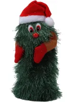 Dancing Xmas Tree ET02 interactive Christmas tree 17x10 cm rotating musical Christmas tree with hat on batteries