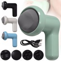 Anti-cellulite massager Deep Massager YX-740 24W handheld rechargeable vibromassager, lymphatic drainage gun for the whole body 4 nozzles from USB