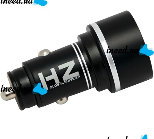 Автомобільний зарядний пристрій з вольтметром Car Charger HZ HC7 3.1 A, Адаптер для зарядки 2xUSB в прикурювач, Автозарядка з екраном Чорний