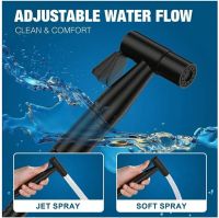 Ручной набор для биде Handheld Bidet Sprayer Set AA6-14 Черный смеситель лейка со шлангом и кронштейном из нержавеющей стали для гигиенического душа