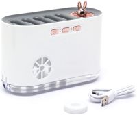 Зволожувач повітря нічник Aroma Humidifier LA-0649 700 мл ультразвуковий настільний очищувач, аромадифузор з RGB LED підсвічуванням USB Білий