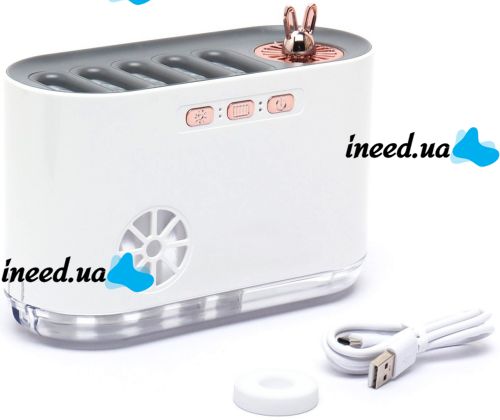 Зволожувач повітря нічник Aroma Humidifier LA-0649 700 мл ультразвуковий настільний очищувач, аромадифузор з RGB LED підсвічуванням USB Білий