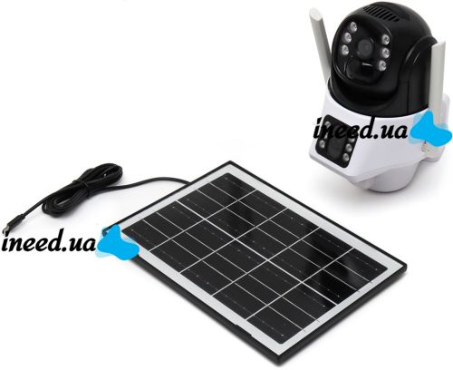 Уличная IP камера видеонаблюдения Solar Camera V36 WI-FI поворотная видеокамера с двумя линзами и удаленным доступом от солнечной панели V36