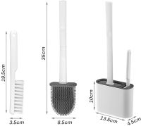 Set of brush and brush Cleaner Toilet Brush RD-5763 hanging Silicone flexible Brush on a stand with a wall mount for cleaning the toilet bowl HA-179
