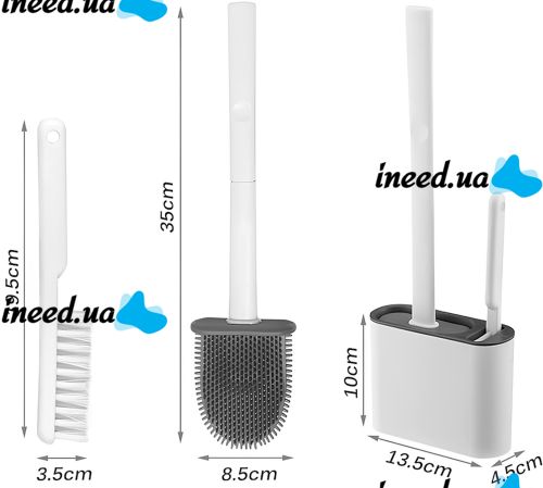 Set of brush and brush Cleaner Toilet Brush RD-5763 hanging Silicone flexible Brush on a stand with a wall mount for cleaning the toilet bowl HA-179