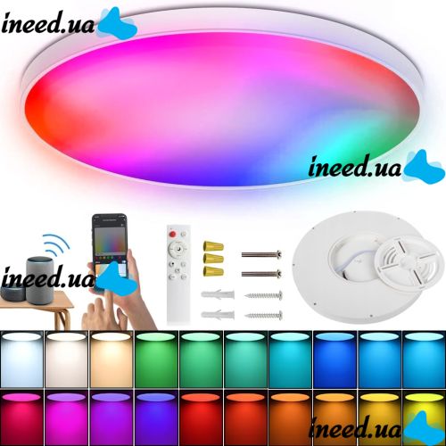 Intelligent Ceiling Lamp GS-9103 30cm 24W RGB LED chandelier with remote control and Wi Fi Bluetooth smart home support