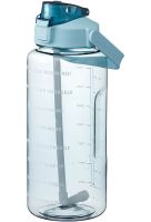Sports Bottle with Water Drinker Water Bottle Large Gym 2L Portable Airtight Bottle with Timer, Straw and Handle for Sports