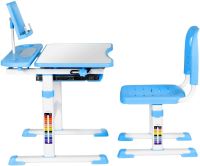 Children's desk with chair Bambi M 4818-4 student desk and chair with adjustable height and stand for books from 3 years old NJ-492 Blue