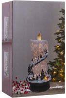 Christmas Musical Lamp XMAS WDL 21020B Decorative Candle with Snowmen, table Night Light with LED backlight on USB Batteries