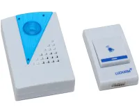 Дверний дзвінок Luckarm Intelligent D006 від розетки 220V бездротова кнопка передавач сигналу і приймач від мережі на 38 мелодій для вхідних дверей до 100 м